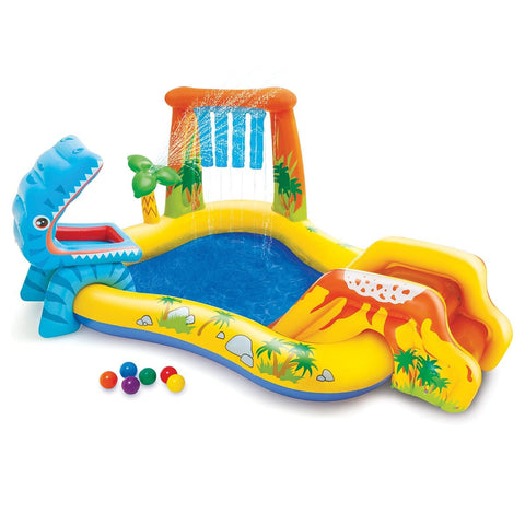 Intex 57444 Dinosaur Play Centre Kids Inflatable Pool With Water Slide