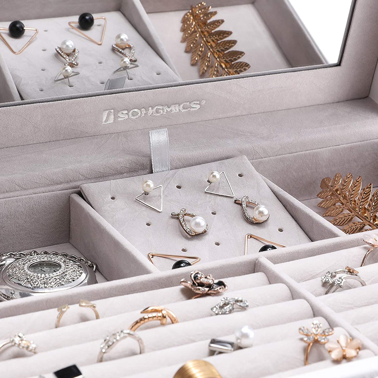 Jewellery White Box with 6 Layers and 5 Drawers