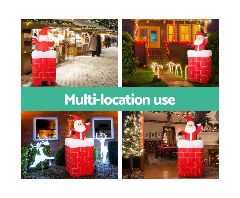 Jingle Jollys 1.8M Christmas Inflatable Archway with Santa Xmas Decor LED