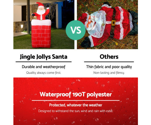 Jingle Jollys 1.8M Christmas Inflatable Archway with Santa Xmas Decor LED