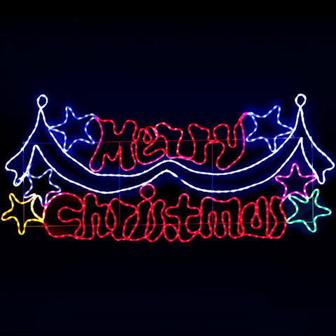 Jingle Jollys 1.9M Led Merry Christmas Lights Motif Light Outdoor Decorations