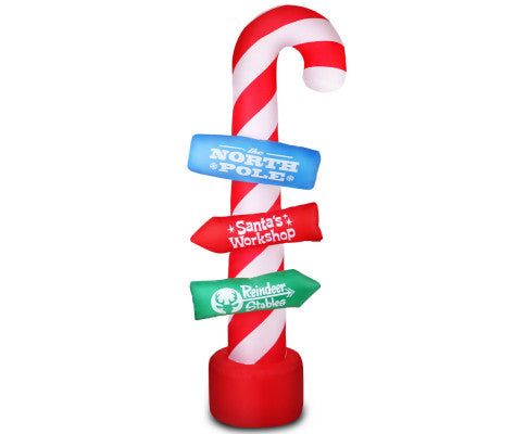 Jingle Jollys 2.4M Christmas Inflatable Santa Guide Candy Pole Xmas Decor LED