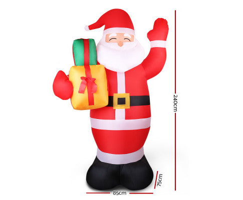 Jingle Jollys 2.4M Christmas Inflatables Santa Xmas Light Decor LED Airpower