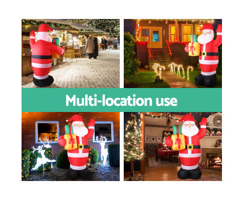 Jingle Jollys 2.4M Christmas Inflatables Santa Xmas Light Decor LED Airpower