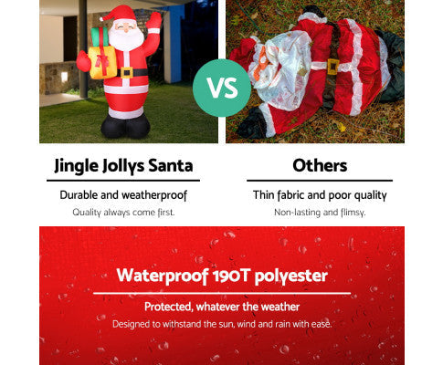 Jingle Jollys 2.4M Christmas Inflatables Santa Xmas Light Decor LED Airpower