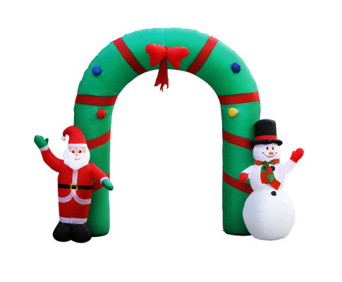 Jingle Jollys 2.8M Christmas Inflatable Giant Arch Way Santa Snowman Light Decor