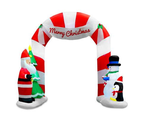 Jingle Jollys 3M Christmas Inflatable Archway with Santa Xmas Decor LED