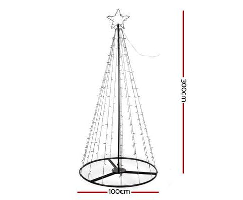 Jingle Jollys 3M LED Christmas Tree Lights Xmas 330pc LED Warm White Optic Fiber