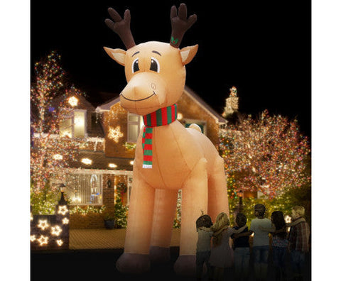 Jingle Jollys 5M Christmas Inflatable Reindeer Giant Deer Air-Power Light Inside