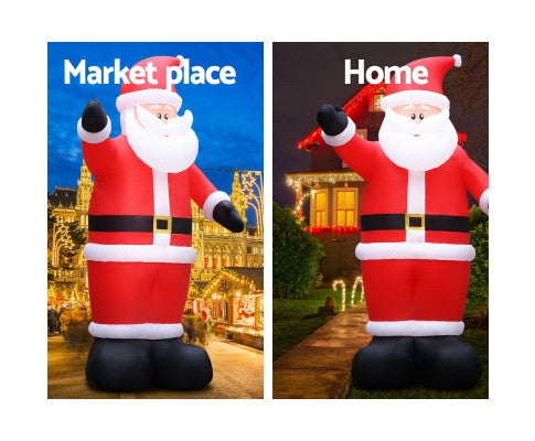 Jingle Jollys 5M Christmas Inflatable Santa Decorations Outdoor Air-Power Light