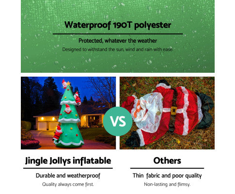 Jingle Jollys 5M Christmas Inflatable Santa on Christmas Tree Xmas Decor LED