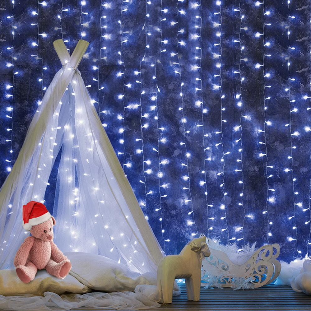 early sale simpledeal Jingle Jollys 6X3M Christmas Curtain Fairy Lights String 600LED Party Wedding CW