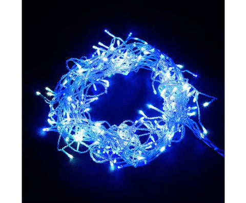 Jingle Jollys 800 LED Christmas Icicle Lights White and Blue