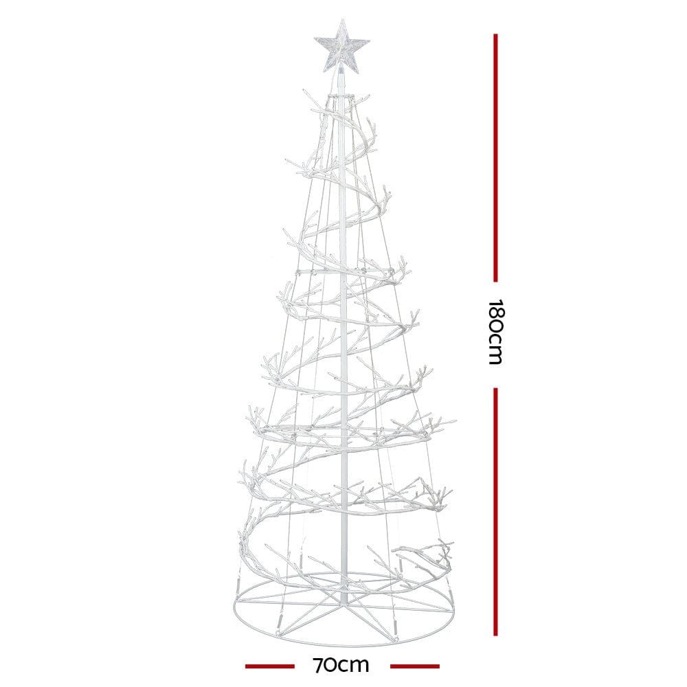 Jingle Jollys Christmas Tree 1.8M 320 Led Xmas Cold White Lights Optic Fibre