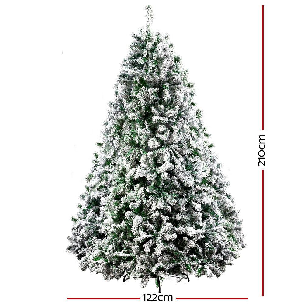 Christmas Jingle Jollys Christmas Tree 2.1M 7FT Xmas Decorations Snow Home Decor 1106 Tips