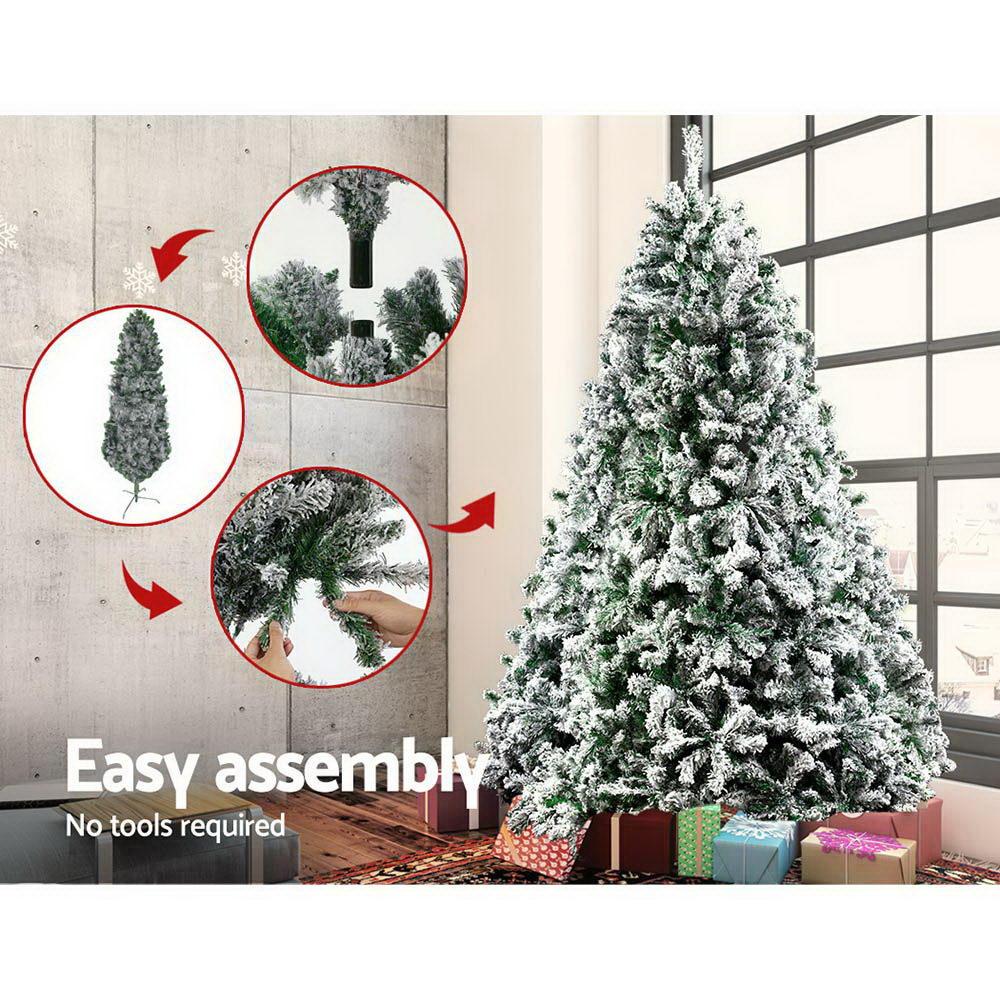 discount-ten Jingle Jollys Christmas Tree 2.1M 7FT Xmas Decorations Snow Home Decor 1106 Tips