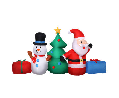 Jingle Jollys  Christmas  Tree 2.7M Inflatable Snowman Lights Outdoor Decorations