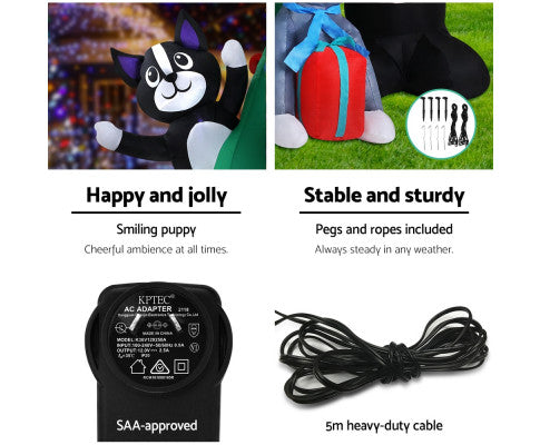 Jingle Jollys Christmas Tree 3M Inflatable Santa Lights Outdoor Decorations