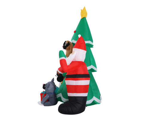 Jingle Jollys Christmas Tree 3M Inflatable Santa Lights Outdoor Decorations