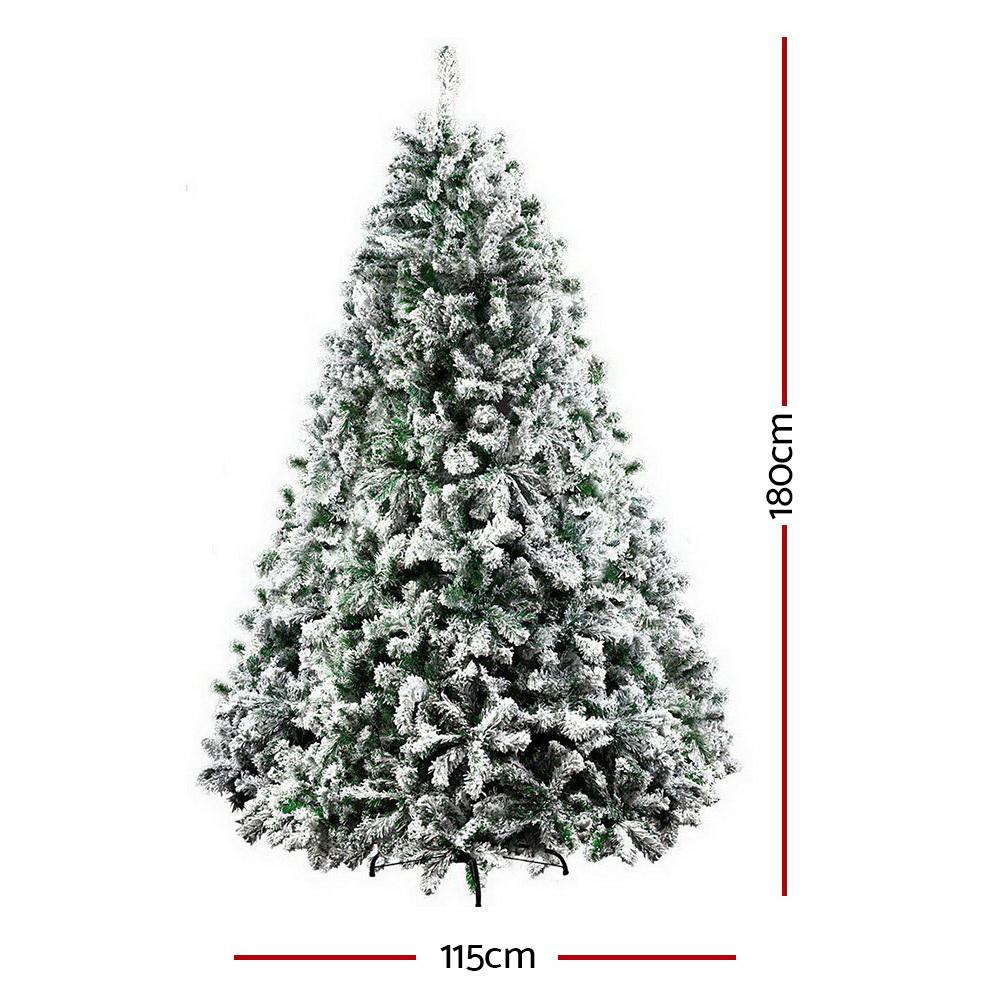 early sale simpledeal Jingle Jollys Christmas Tree Great Snowy 1.8M 6FT Xmas Decorations  Green,non-toxic