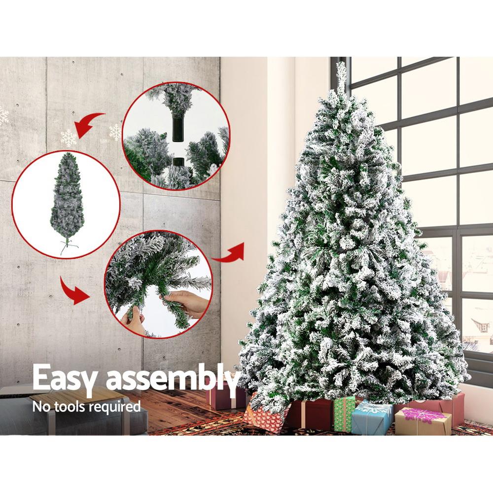 early sale simpledeal Jingle Jollys Christmas Tree Great Snowy 1.8M 6FT Xmas Decorations  Green,non-toxic