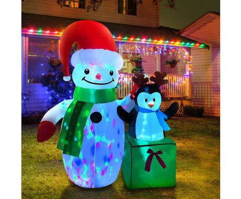 Jingle Jollys Inflatable Christmas 1.8M Snowman LED Lights Outdoor Decorations