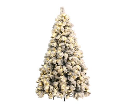 Christmas Jingle Jollys Snowy Christmas Tree 2.1M 7FT LED Lights Xmas Decorations Warm White