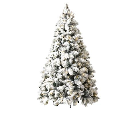 Christmas Jingle Jollys Snowy Christmas Tree 2.1M 7FT LED Lights Xmas Decorations Warm White
