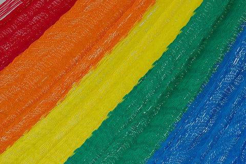 Jumbo Plus Size Nylon Mexican Hammock in Rainbow Colour