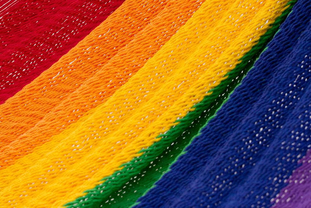 Home & Garden Jumbo Size Outdoor Cotton Hammock in Rainbow