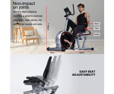 K16 Recumbent Exercise Bike, Adjustable Magnetic Resistance