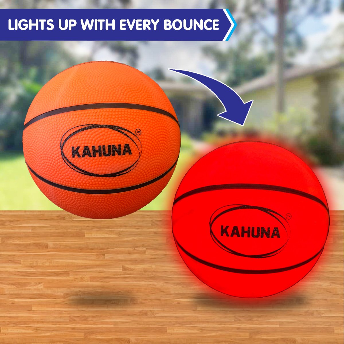 Kahuna Trampoline LED Basketball Hoop Set with Light-Up Ball