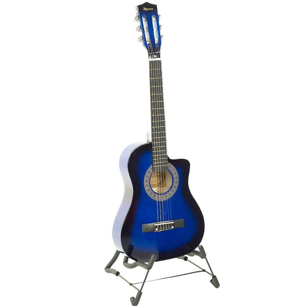 Karrera 38in Pro Cutaway Acoustic Guitar with Bag Strings - Blue Burst
