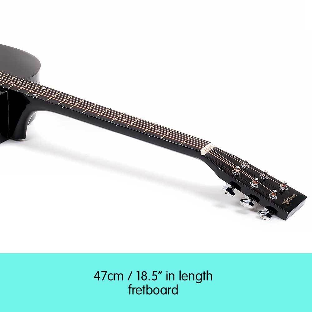 Karrera 38in Pro Cutaway Acoustic Guitar with Carry Bag - Black