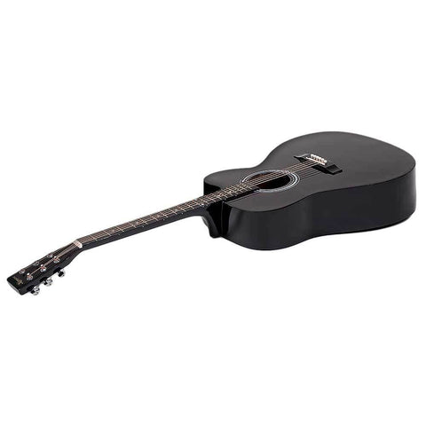 Karrera 38in Pro Cutaway Acoustic Guitar with Carry Bag - Black