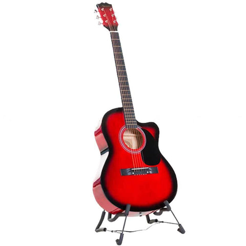 Karrera 38in Pro Cutaway Acoustic Guitar with guitar bag - Red Burst