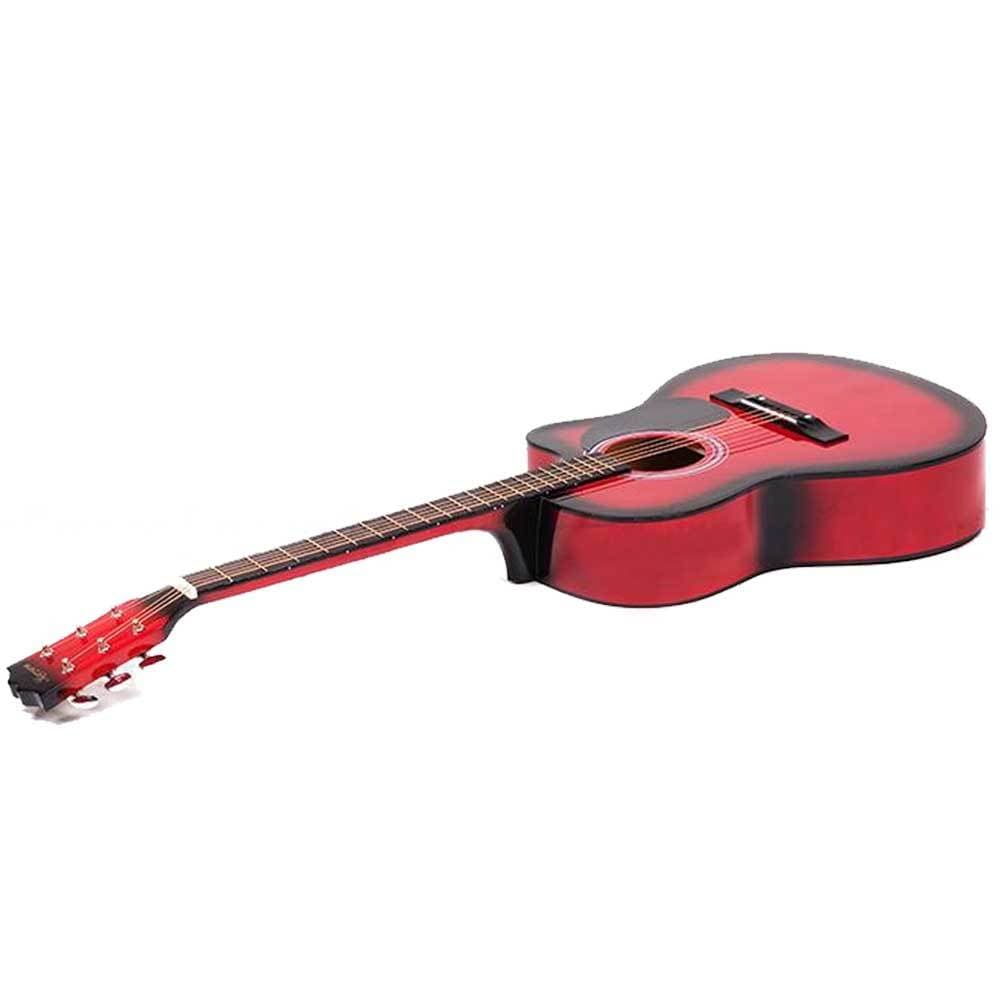 Karrera 38in Pro Cutaway Acoustic Guitar with guitar bag - Red Burst
