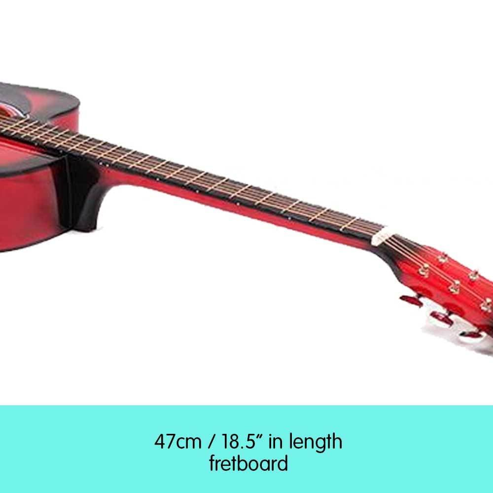 Karrera 38in Pro Cutaway Acoustic Guitar with guitar bag - Red Burst