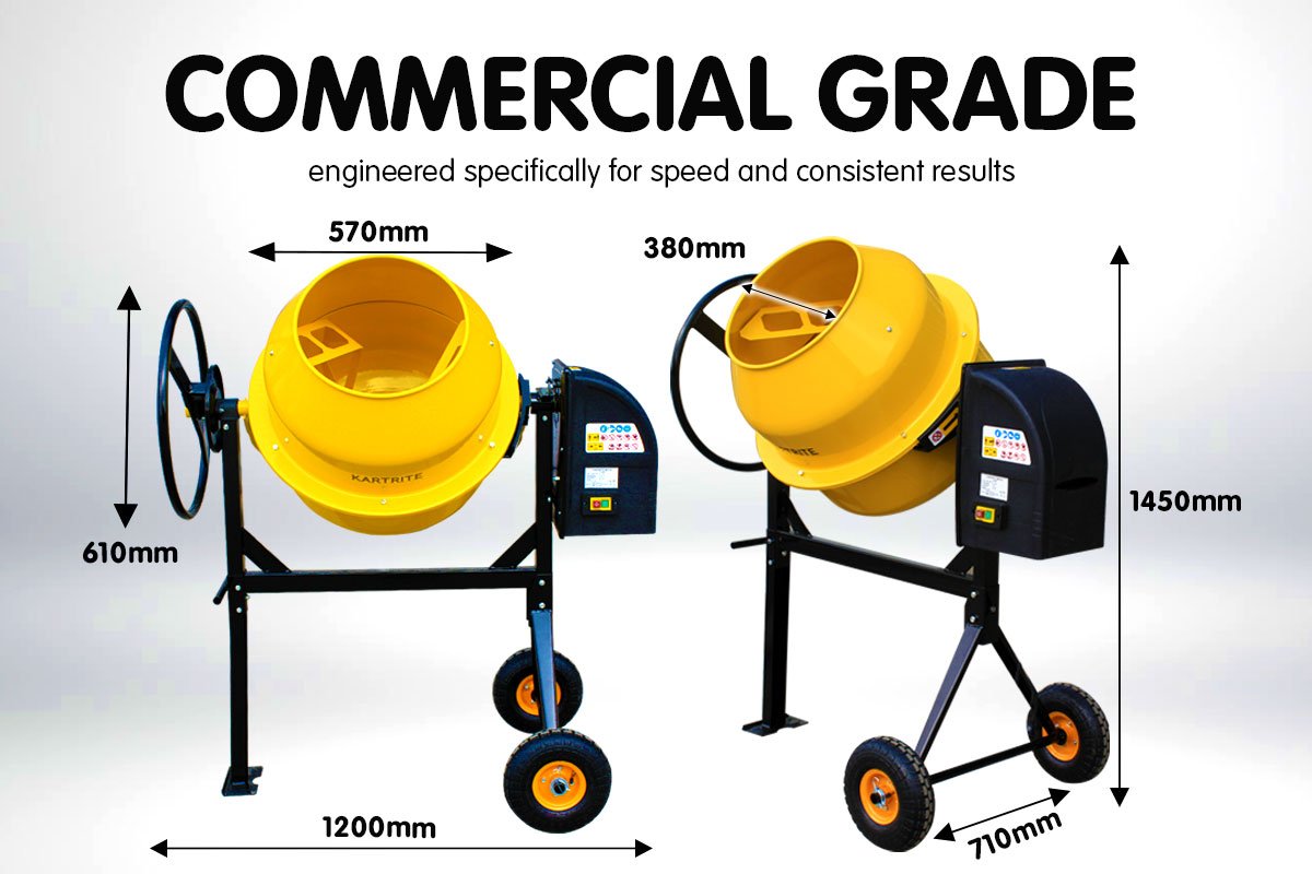 diy renovations Kartrite 140L Cement Concrete Mixer Sand Gravel Portable 650W