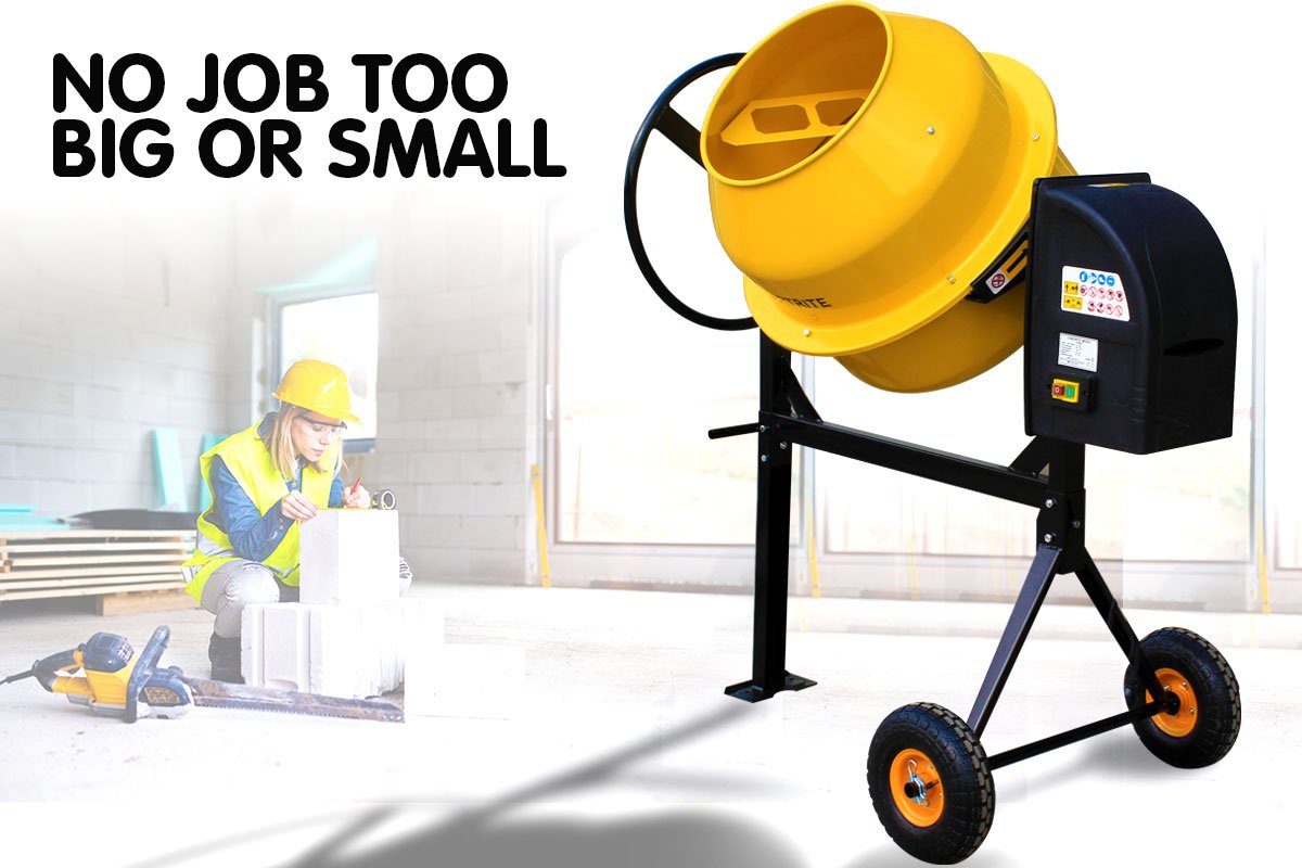 diy renovations Kartrite 140L Cement Concrete Mixer Sand Gravel Portable 650W