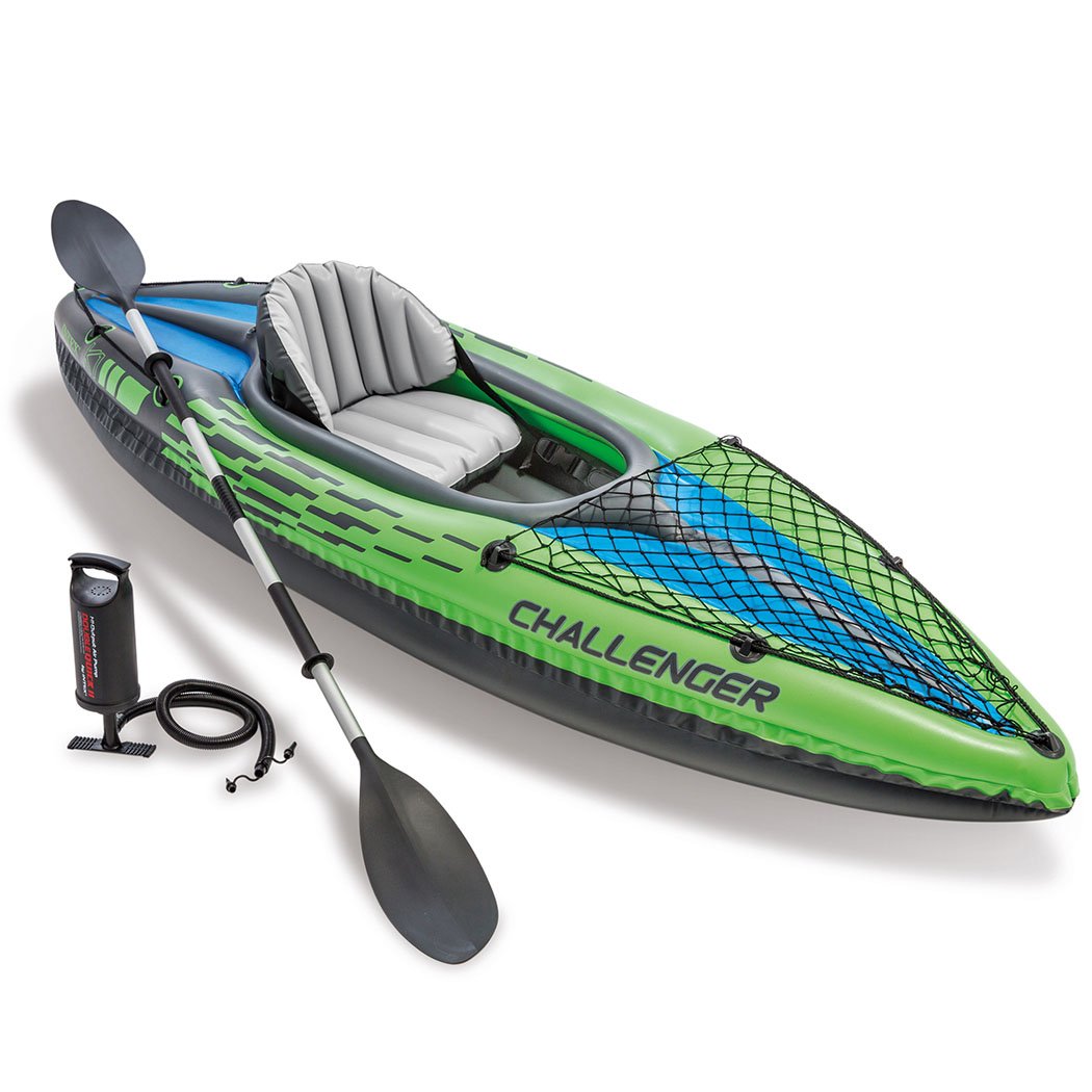 Travelling Kayak Boat Inflatable K1 Sports Challenger 1 Seat Floating Oars River Lake