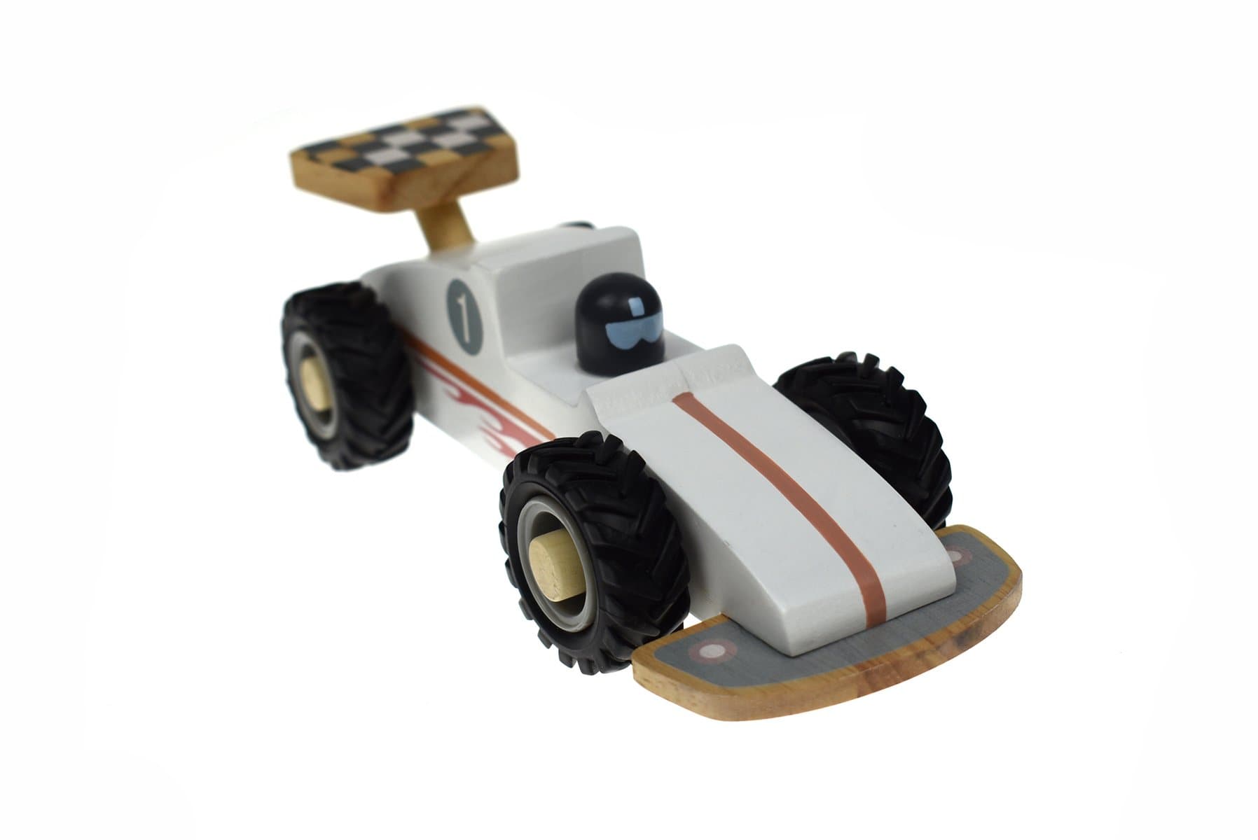 toys for infant Kd Wooden Racing Car White