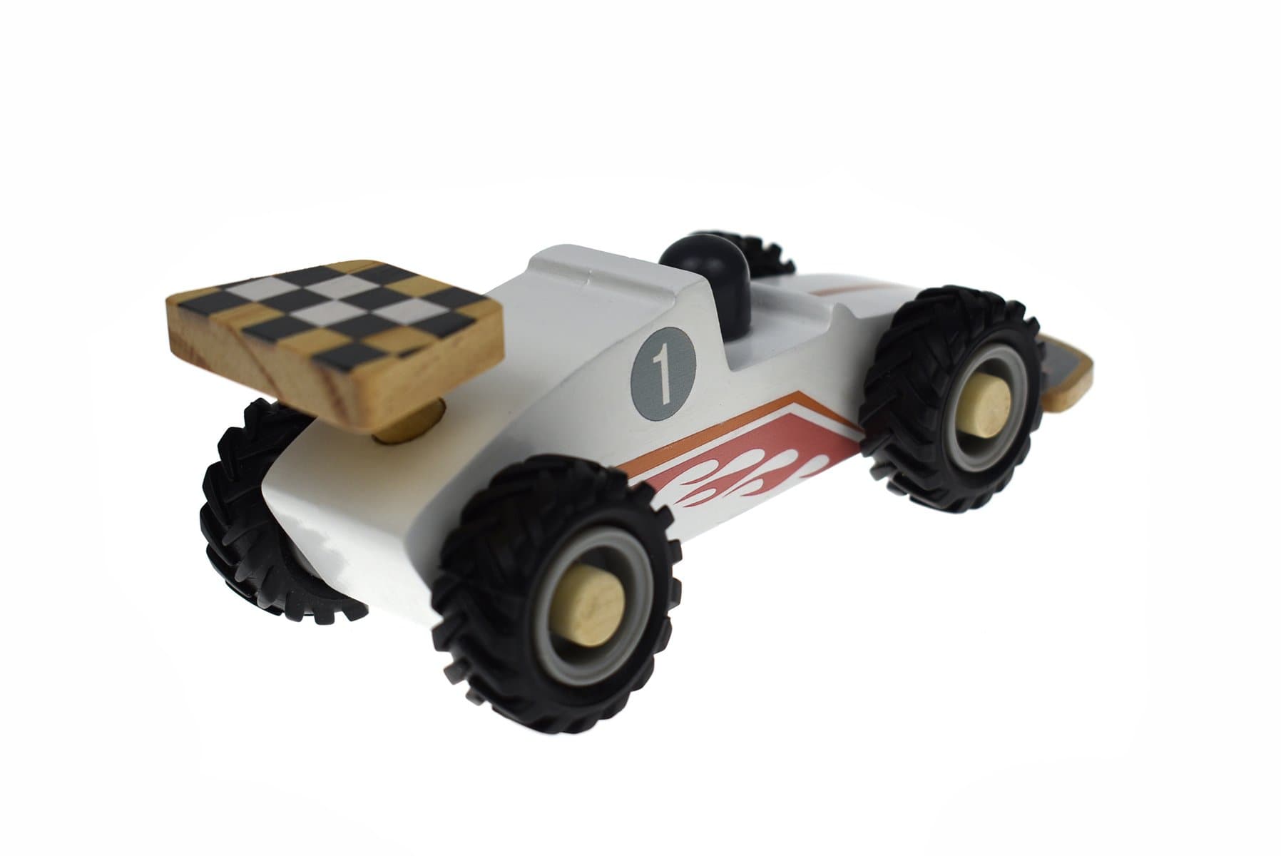 toys for infant Kd Wooden Racing Car White