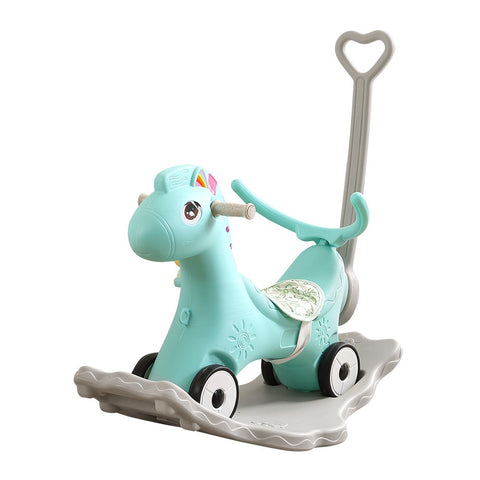 Kids Products Kids 4-in-1 Rocking Horse Toddler Horses Ride Green