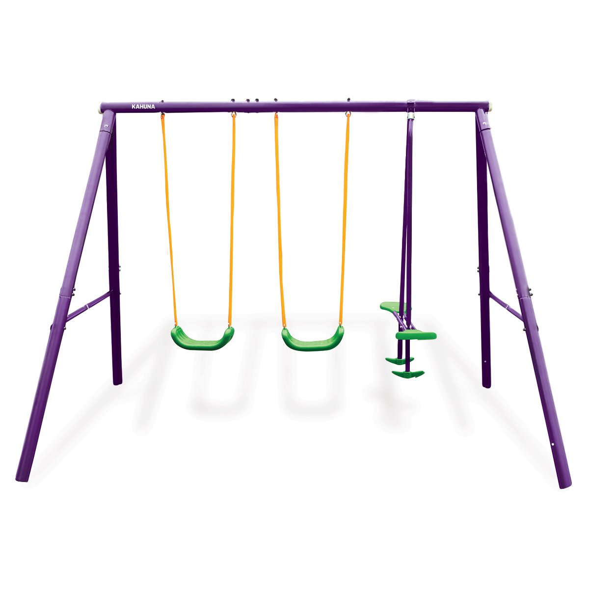 outdoor toys Kids 4-Seater Swing Set Purple Green
