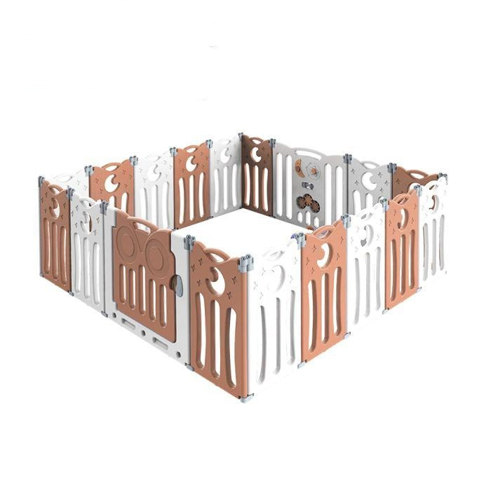 Kids Baby Playpen Foldable Child Safety Gate 18 Panels Pink
