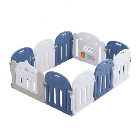 Kids Baby Playpen Safety Gate with Music Toy Blue