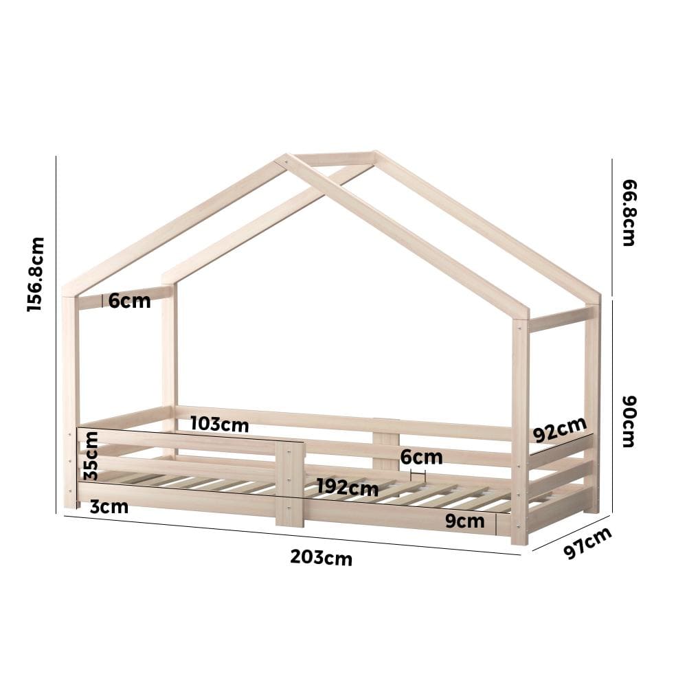 Kids Bed Frame Wooden Bed Base Children Single Bed Frame Timber Mattress Platform Wooden