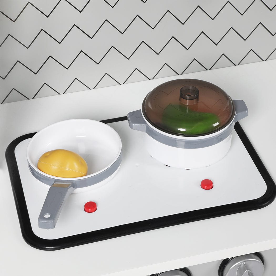 Kids Kitchen Play Set Wooden Toy Children Cooking Role Food Home Cookware