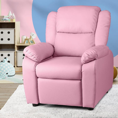 Kids Recliner Chairs Children Lounge Sofa PU Armchair w/ Hidden Storage